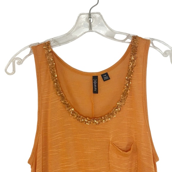 Relativity Flowy Knit Tank Top Sequin Detail Pocket Women Size Petite Medium HSH - Picture 6 of 7
